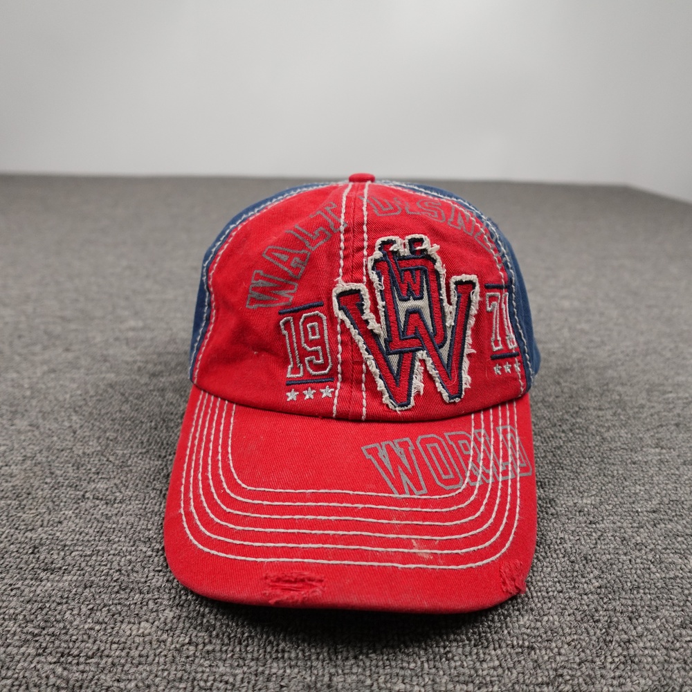 Disney Parks WDW Hat Cap Strap Back Mens One Size Red Blue Twill Baseball
